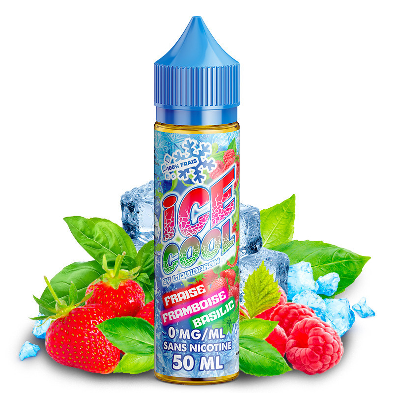 E-liquid Fraise Framboise Basilic - Shortfill format - Ice Cool by LiquidArom | 50ml