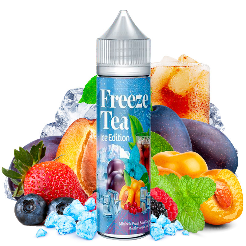 E-liquid Mirabelle Prune Baies Rouges Menthe Givrée Ice Tea - Shortfill Format - FreezeTea by Made in Vape | 50ml
