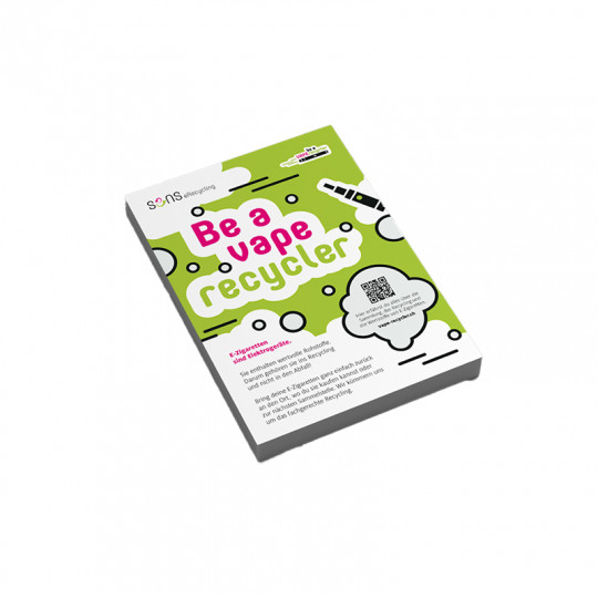 Flyer recyclage de vape en allemand