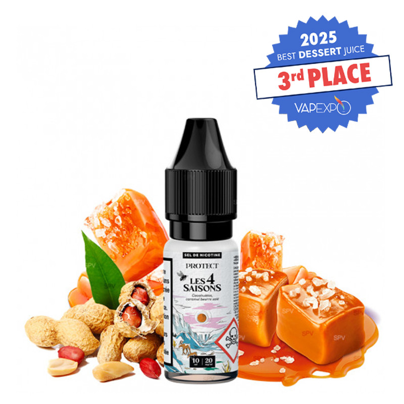 Cacahuètes Caramel Beurre Salé (Sels de nicotine) - Hiver - Les 4 Saisons by Protect | 10 ml