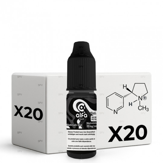 PACK x20 Booster Sels de nicotine 20 mg - Booster - Alfa I 10 ml - 50/50