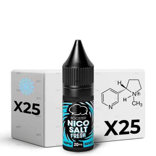 x25 Booster NicoSalt Fresh 20mg/ml (50%PG / 50%VG) - Eliquid France | 10ml