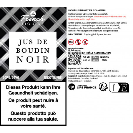 E-liquid Jus de Boudin Noir - Shortfill format - Le French Liquide | 50ml