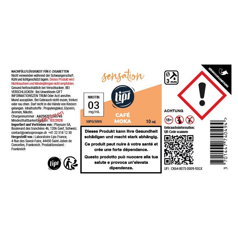 E-Liquide Café Moka - Sensation By Le French Liquide | 10ml