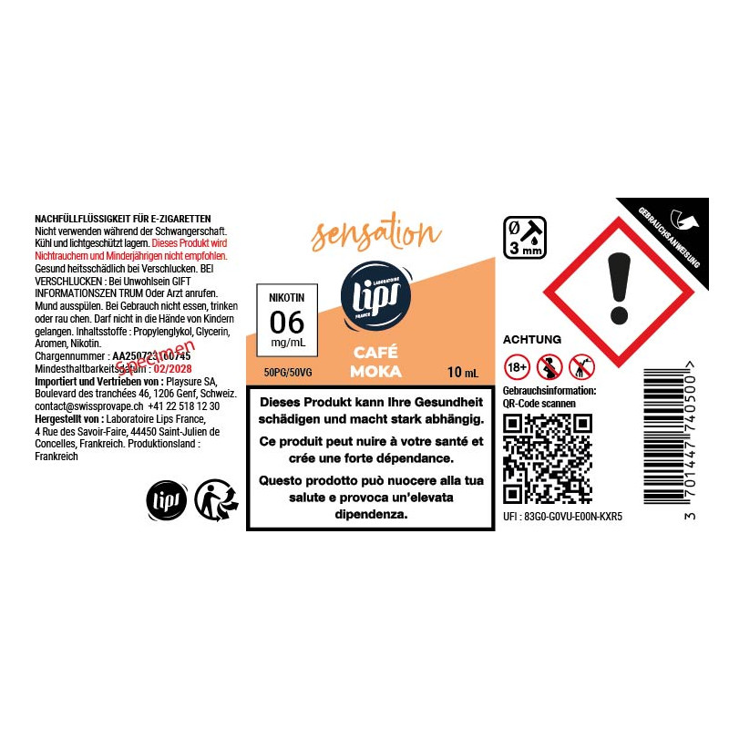 E-Liquid Kaffee Mokka - Sensation By Le French Liquide | 10ml