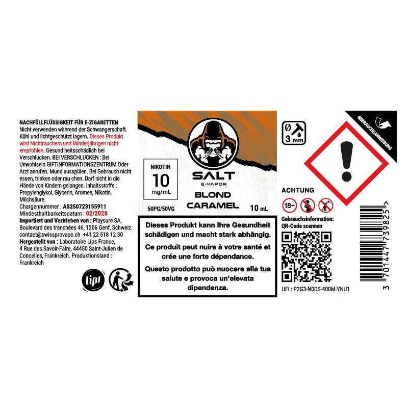 Blond Caramel - Nicotinsalt - Salt e-Vapor by Le French Liquide | 10ml