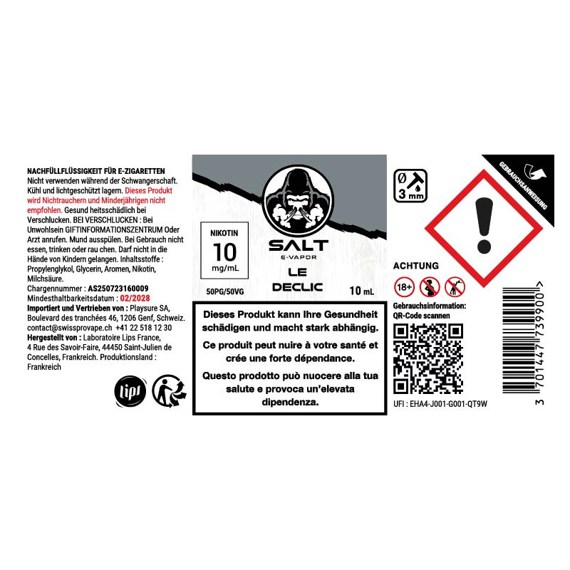 E-liquid Le Déclic - Nicotinsalt - Salt e-Vapor by Le French Liquide | 10ml