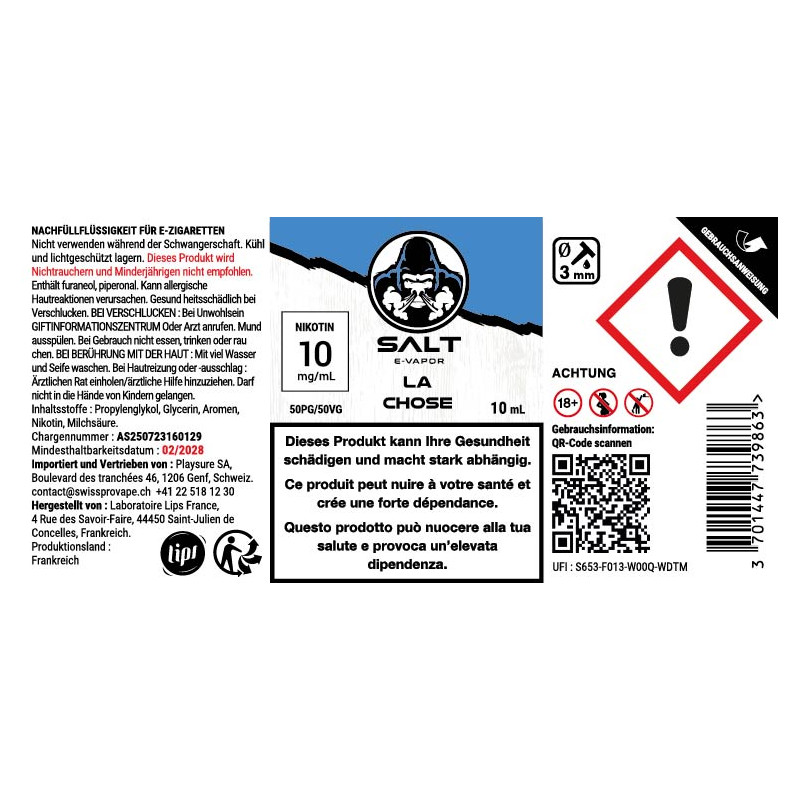 La Chose - Nicotine salts - Salt E-Vapor | 10ml