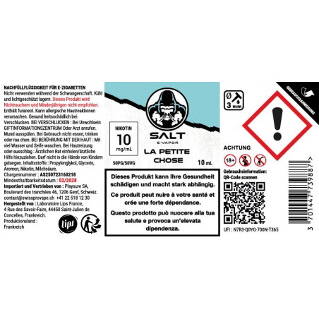 La Petite Chose - Nicotine Salts - SALT E-VAPOR | 10ml