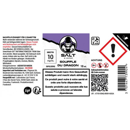 E-Liquid Souffle du Dragon - Nikotinsalze - SALT E-VAPOR | 10ml
