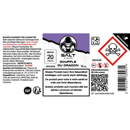 E-liquid Souffle du Dragon - Nicotine salts - SALT E-VAPOR | 10ml