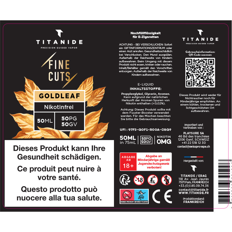 Goldleaf - Fine Cuts by Titanide | 50 ml in 75 ml