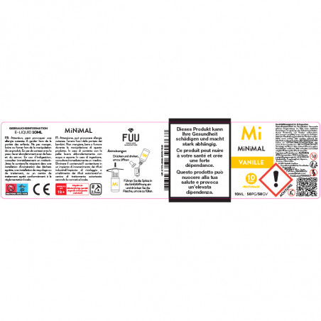 E-Liquid Vanilla - Nicotine Salts - Minimal By The FUU| 10ml