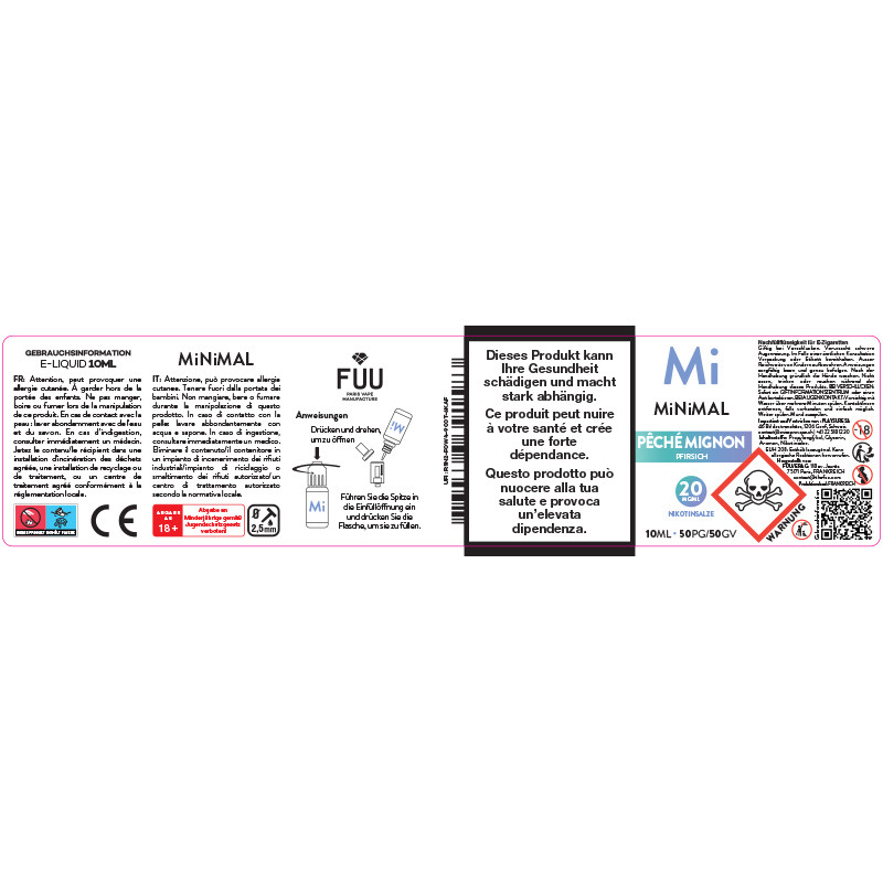 E-Liquid Pêché Mignon - Nicotine Salt - Minimal by The Fuu | 10ml