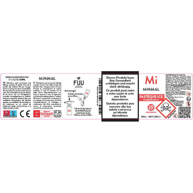 Watermelon Ice - Nicotine Salt - Minimal By The FUU | 10ml