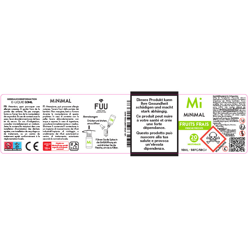 E-Liquide Fruits Frais - Sels de nicotine - Minimal by The Fuu | 10ml