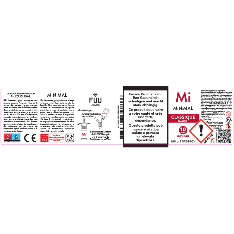 Classic (Heller Tabak) - Nikotinsalze - Minimal By The FUU | 10ml