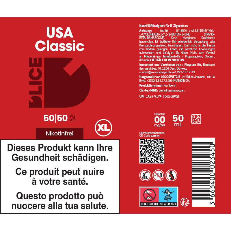USA Classic - D'lice XL | 50ml in 75ml