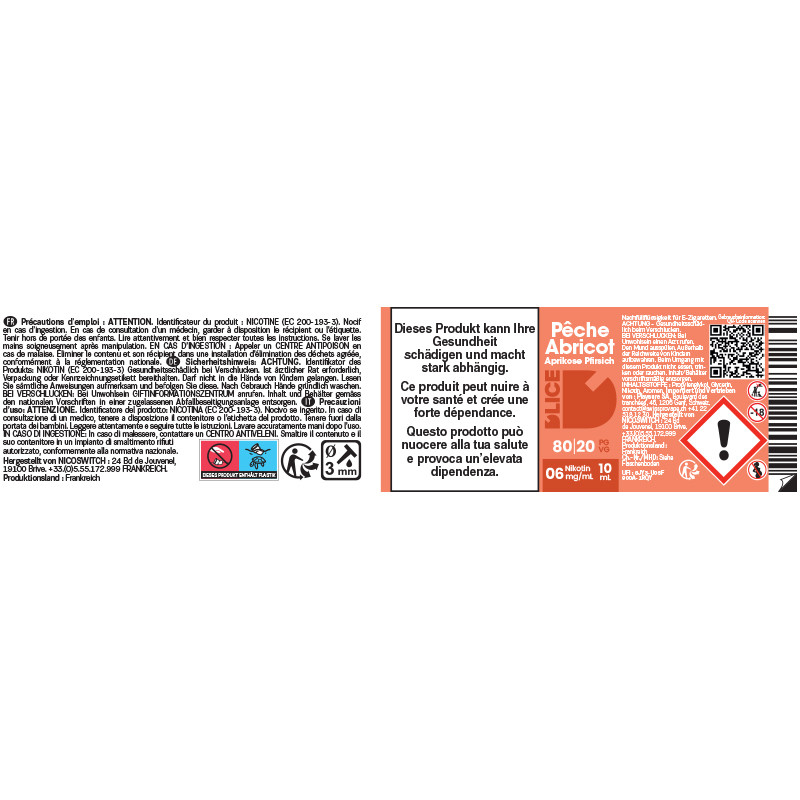 E-liquide Pêche Abricot - D'lice | 10ml