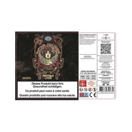 Pastèque Litchi (arômes Capella) - Potion Curieuse by Curieux | 100 ml in 120 ml