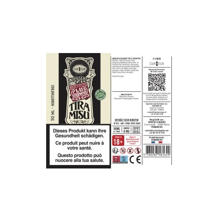 E-Liquid Tiramisu - Édition Dessert by Curieux | 50ml "Shortfill 70ml"