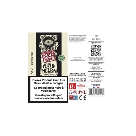 E-Liquid Pêche Melba - Édition Dessert by Curieux | 50ml "Shortfill 70ml"