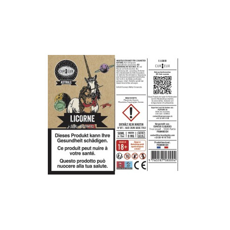 E-Liquid Licorne (Erdbeere & Drachenfrucht) - Shortfill Format Vegetol - Édition Astrale by Curieux | 50ml