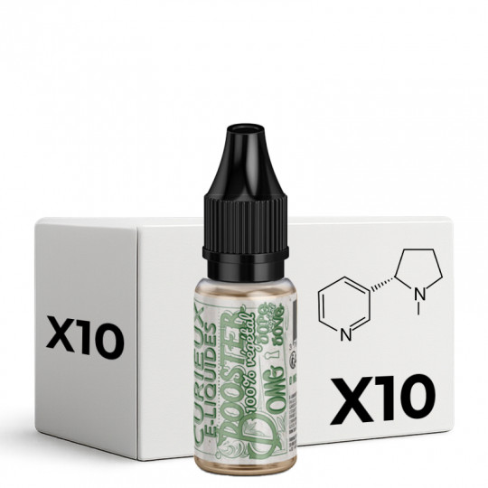 PACK x10 Booster 100 % Végétal 20 mg - Curieux | 10 ml - 50/50